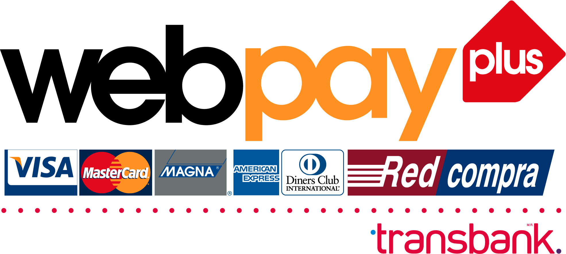 WebPay Plus: Visa, Mastercard, Magna, American Express, Diners Club y Redcompra